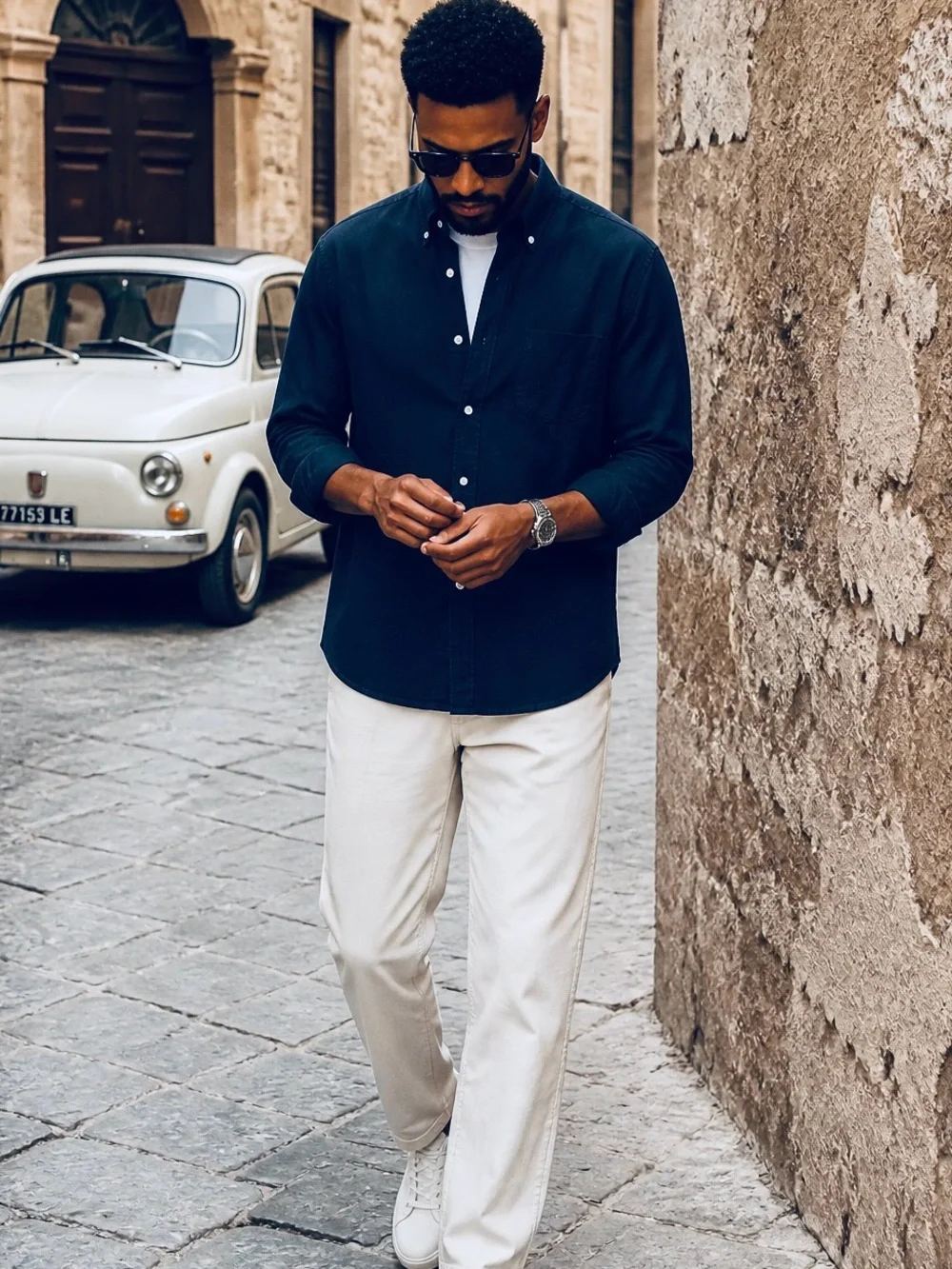 J. Crew Navy Button-Down Linen Shirt